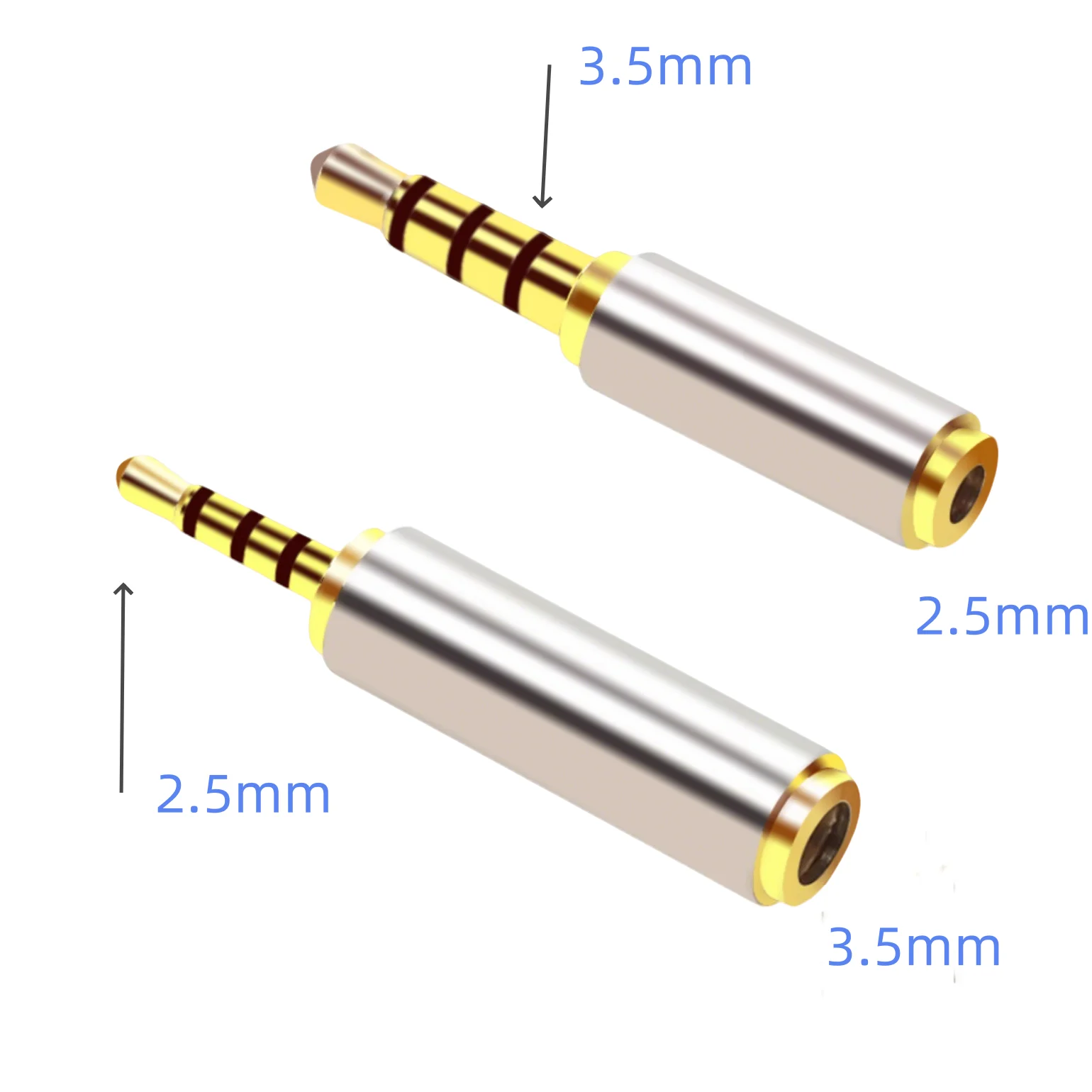 

3.5 mm to 2.5 mm Audio Adapter TRRS 2.5mm Male to 3.5mm Female Earphone Connector for Stereo Speaker Aux Cable Headphone Jack