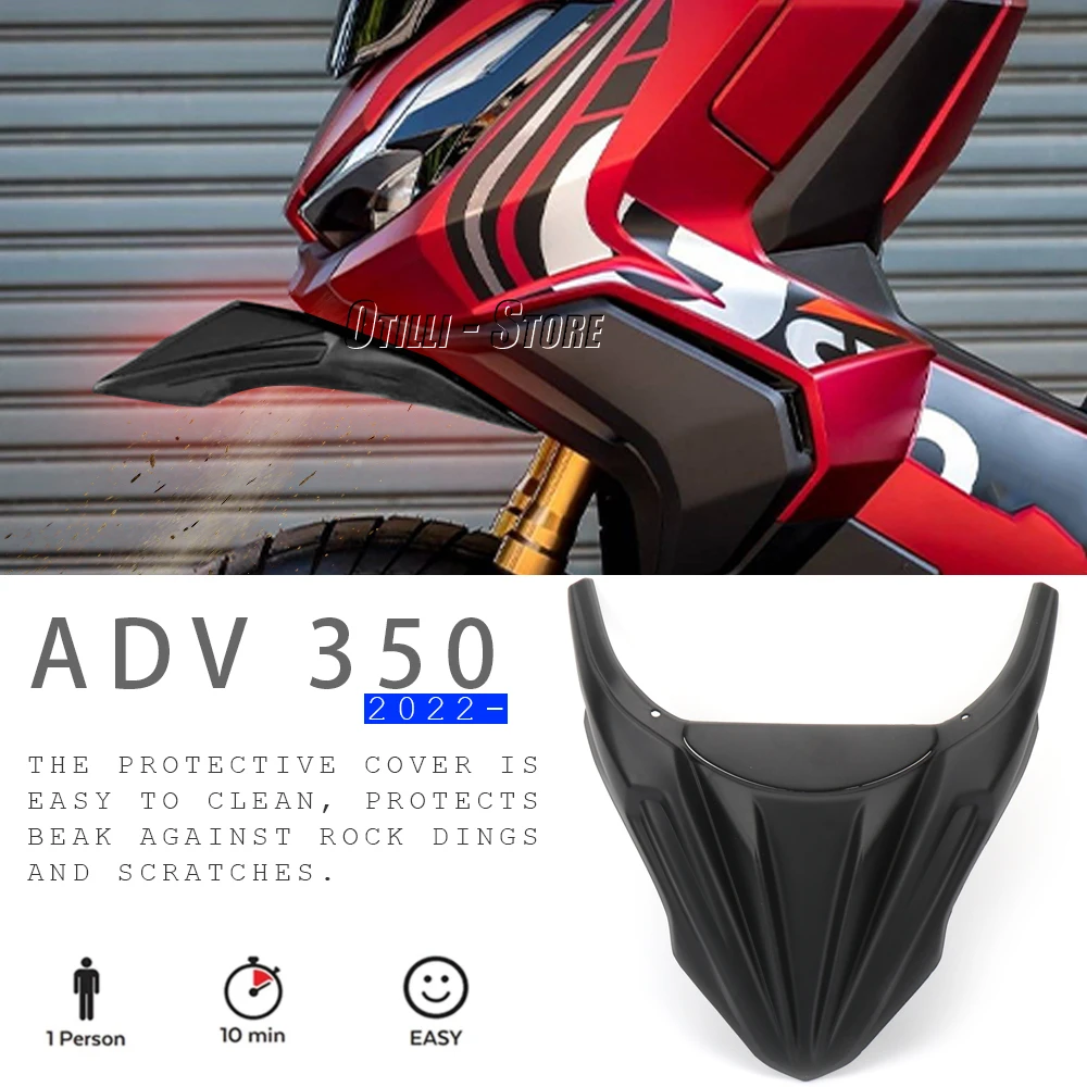 

For HONDA ADV350 Adv350 2022 2023 NEW Motorcycle Black Front Beak Extend Wheel Fender Nose Extension Cover