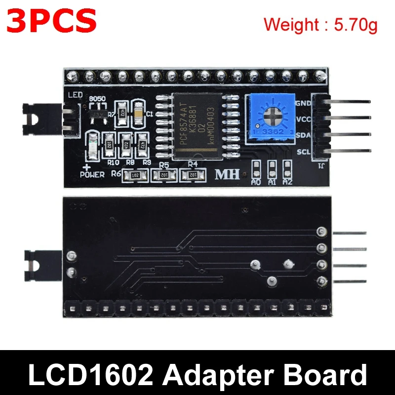 LCD-Display 2x16 Zeichen blau mit Anschlüssen - justPi - Robotikgeschäft