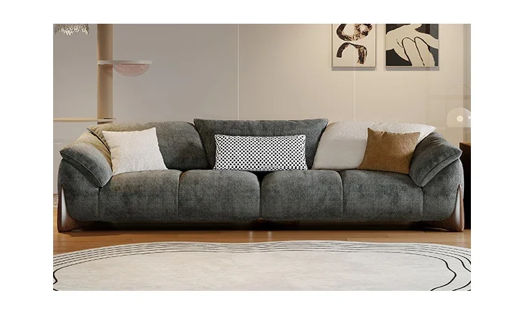 Living Room Puffs Luxury New In Foam Sponge Couch King Size Frosted Technology Cloth Canape Salon Bedroom Furniture