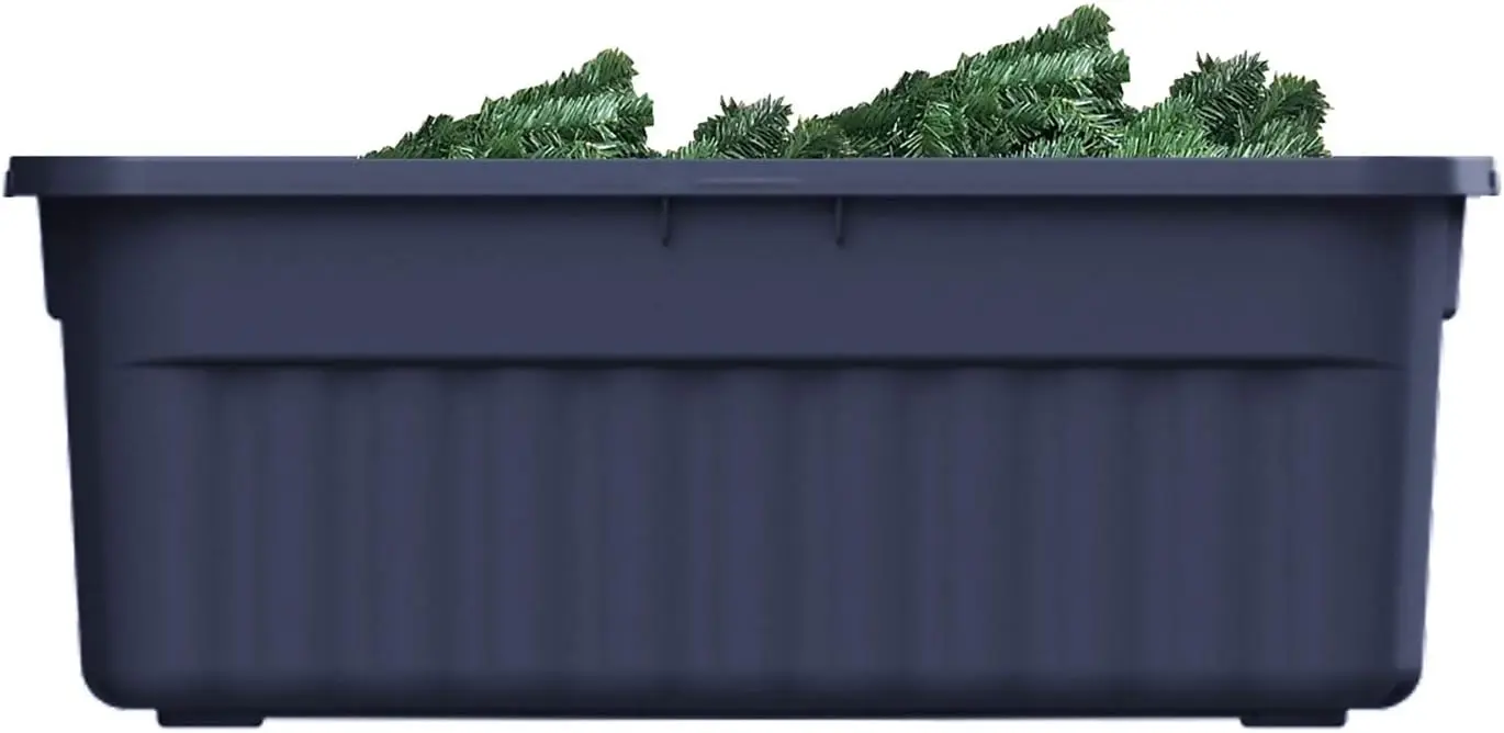 50-Gallon Durable Plastic Storage Bin with Snap-On Lid, Stackable & Reusable