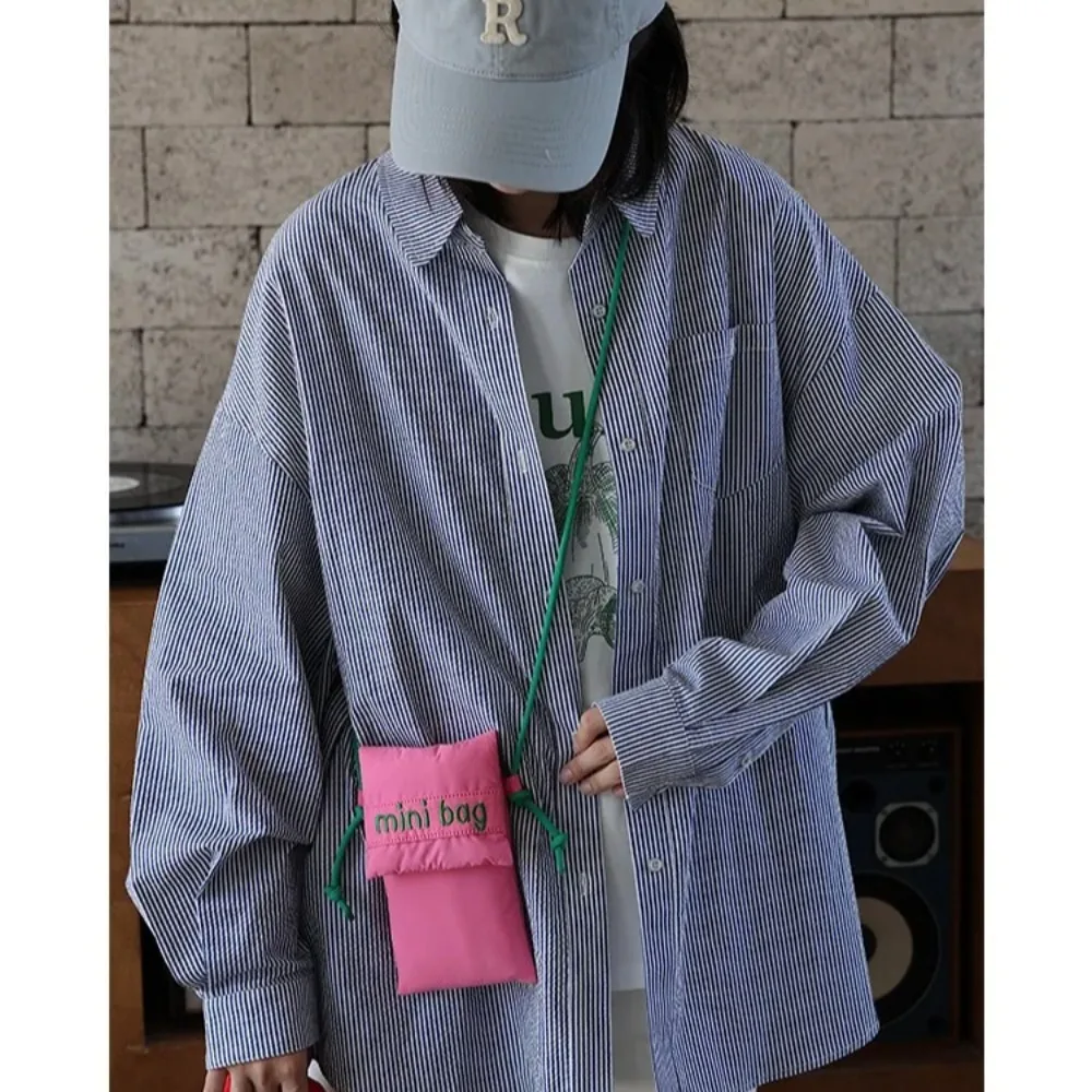 All Match Mini Phone Bag Green/Rose Red Contrast Color Shoulder Bag Storage Bag