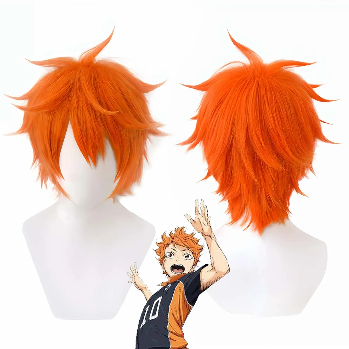 

Haikyuu Hinata Shoyo Косплей Короткий оранжевый парик для мужчин