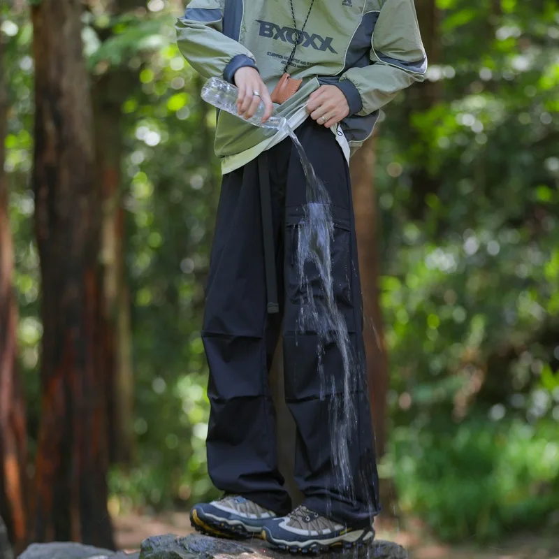 Korean Outdoor Pants Men Waterproof Spring Summer Lightweight Climbing Mountain Hiking Pants Men Breathable Thin Cargo Pants