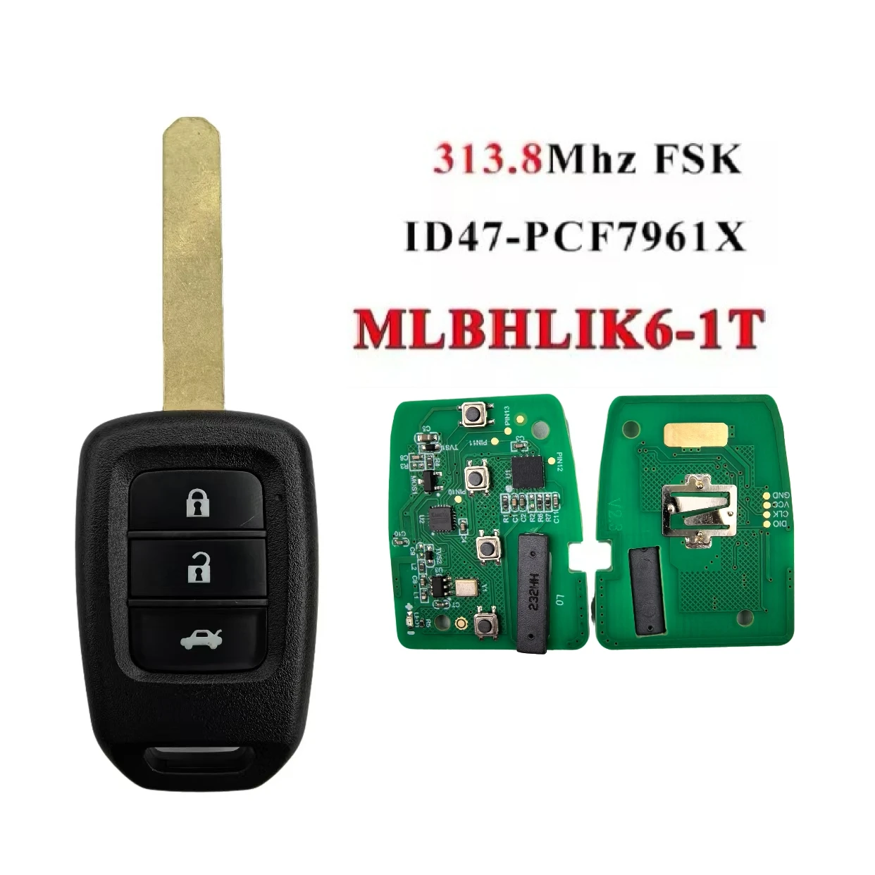 Jingxin 2/3/4BT MLBHLIK6-1TA/MLBHLIK6-1T PCF7961X ID47Chip Fernbedienung Autoschlüssel für Honda 2013-2015 CRV 2013-2017 Accord Civic – Detail 5