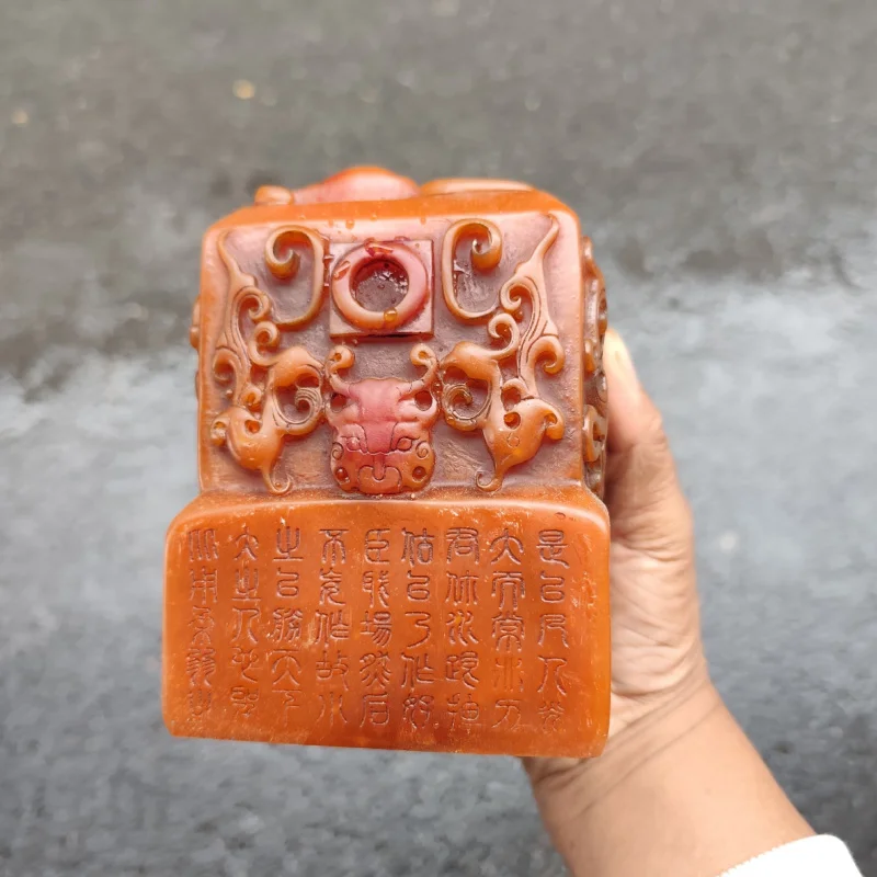 الحرف الراتنج العتيقة تقليد شوشان حجر نحت الزنجفر ختم مطلي بالذهب مع نقوش غرفة المعيشة الزينة الزخرفية