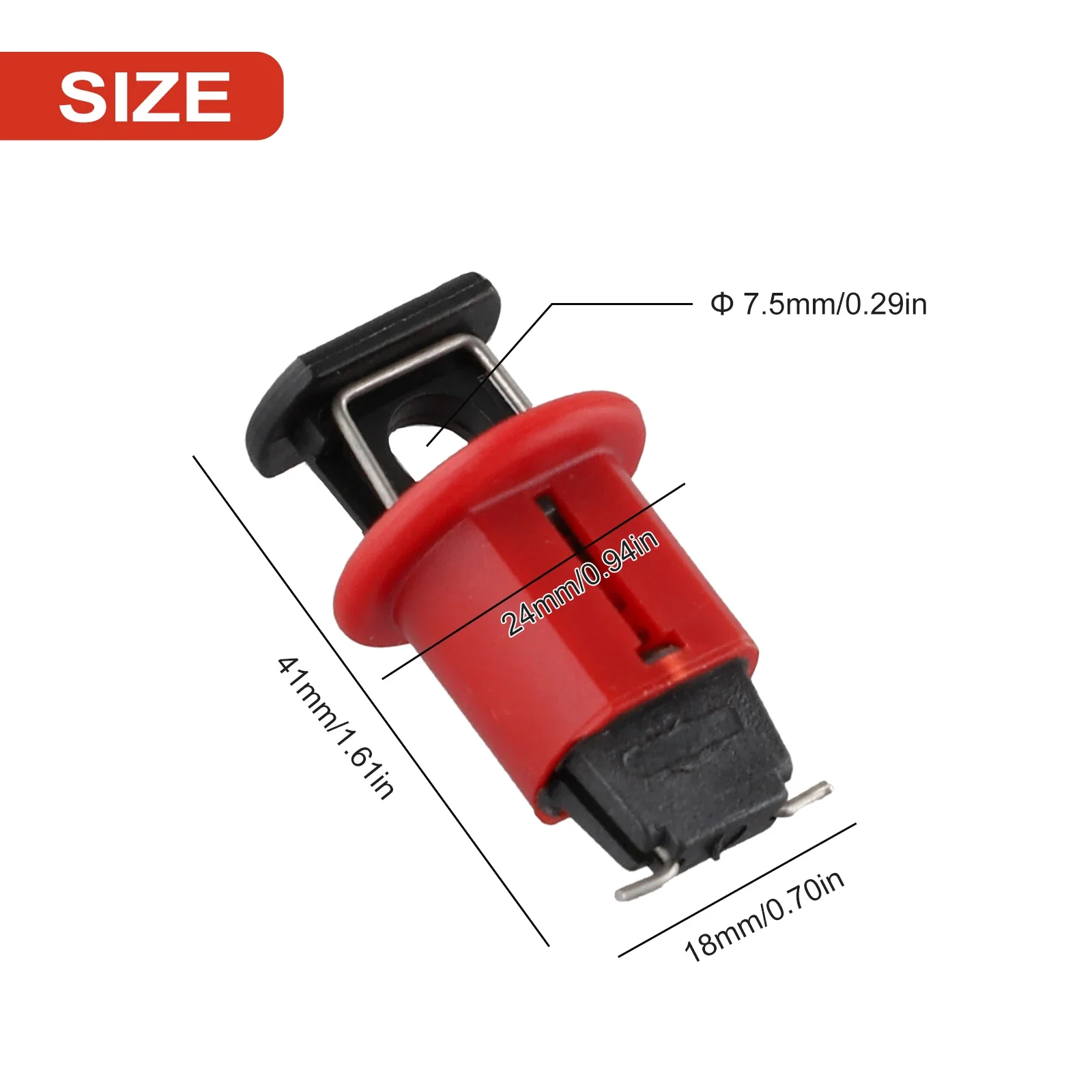 MCB Lockout Breaker Lock Push Lock Closed Simultaneously Lock Off Black+red Device Push Pin MCB Circuit Lockout