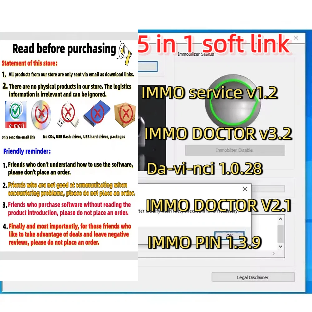 

IMMO Decodificación Universal 3.2/ImmoKiller/immoff 17/IMMO doctor V2.1/IMMO PIN 1.3.9/Da1.0.28 There are video tutorials