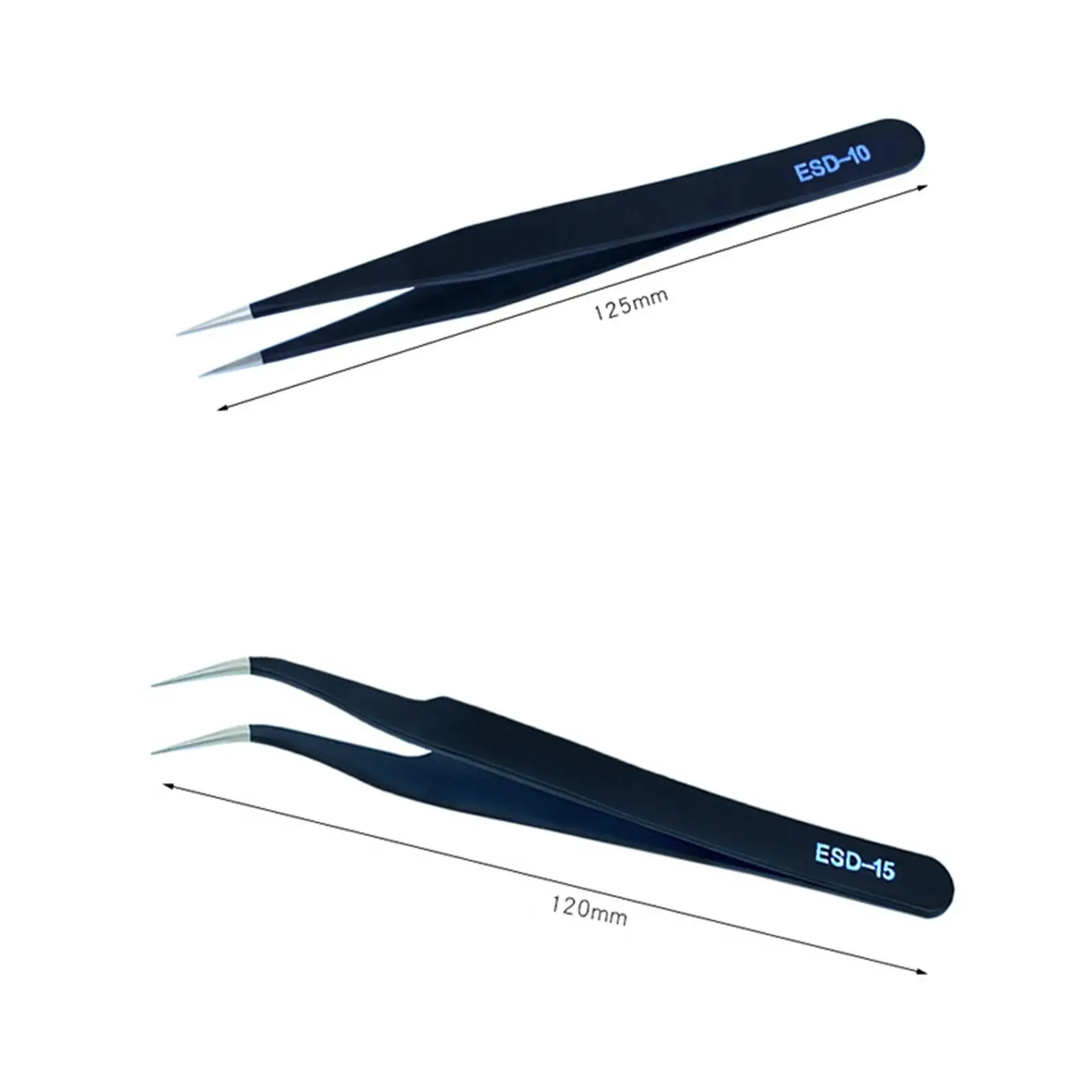 2Pcs Eyelash Tweezers Multipurpose Maintenance Repair Tool for Home Use