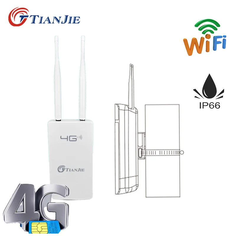 TIANJIE High Speed Outdoor 4G LTE Wireless AP Waterproof Sim Card Slot Wifi Router Dongle wi-fi Hotspot Station CPE роутер Modem