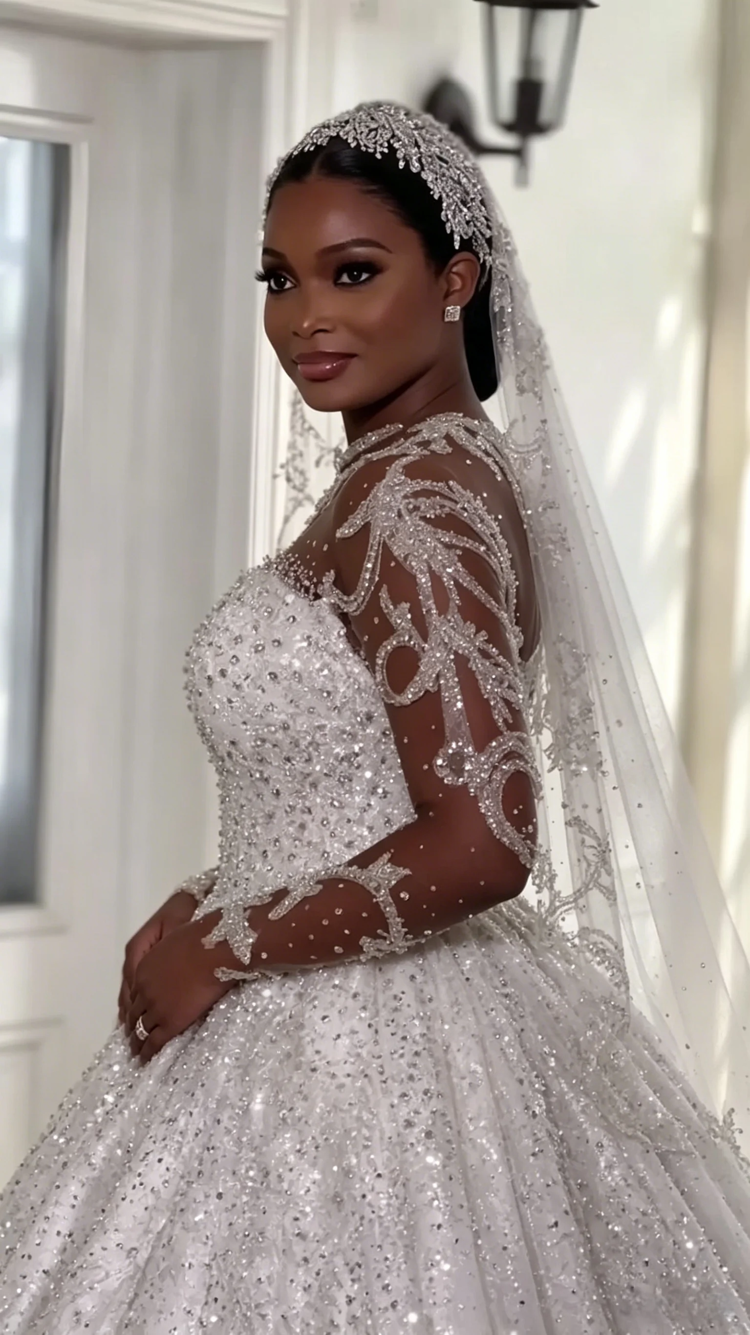 Customized African Ball Gown Luxury High Quality Wedding Dresses Long Sleeve Bride's Gowns Bridal Bride Gown Vestidos De Novia