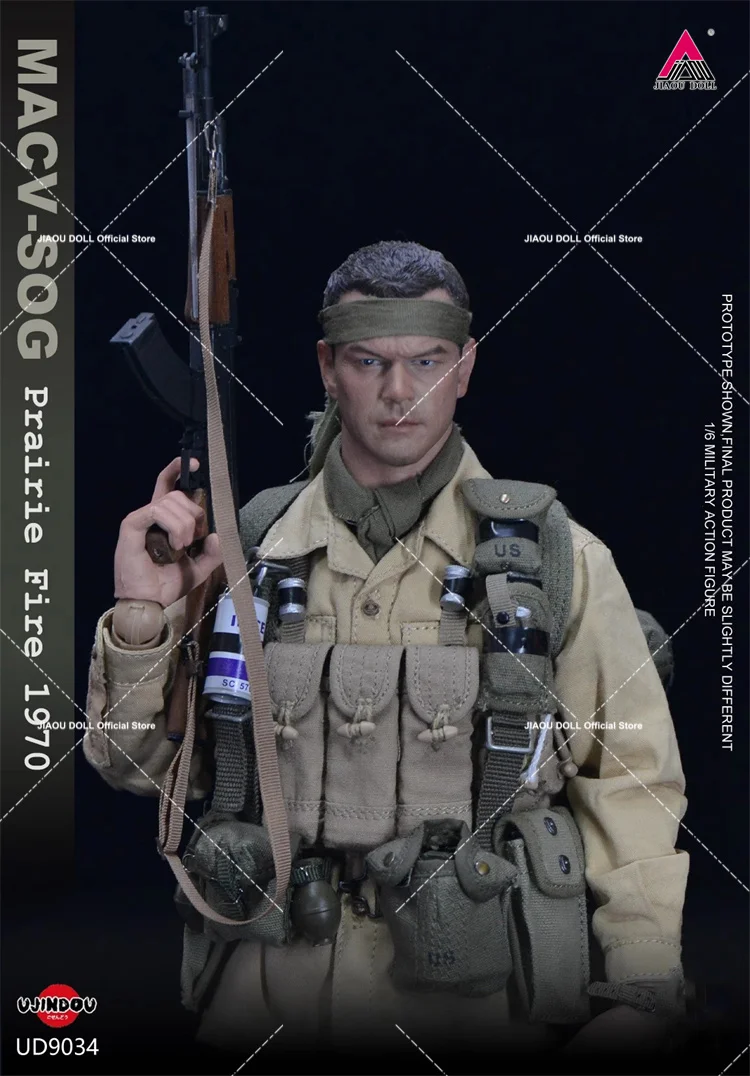 Na Stanie UJINDOU UD9034 1/6 MACV-SOG Prairie Fire 1970 Żołnierz Figurka 12'' Męski Model Figurki Akcji Pełny Zestaw Kolekcjonerska Zabawka