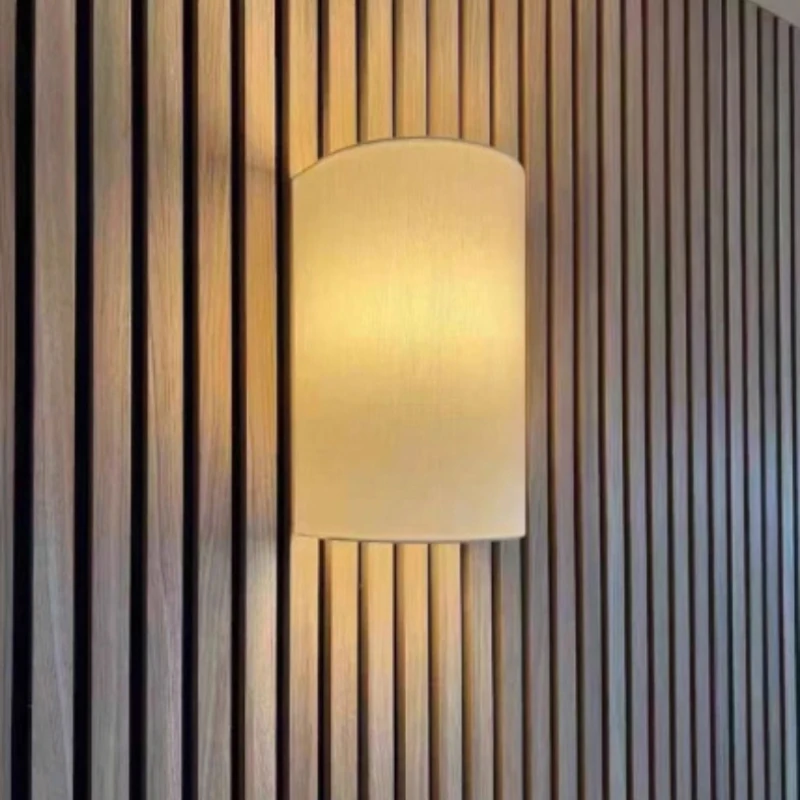 Spanish French Wall Lamp Modern Simple Linen Bedroom Bedside Corridor Study Lamp Retro Japanese Hotel Restaurant B&B Aisle Lamp