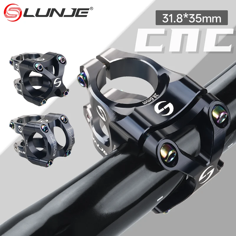 LUNJE MTB Power 35mm Brücke CNC Fahrrad Vorbau Mountainbike Brücke 31,8 Radfahren Vorbau Riser Tisch