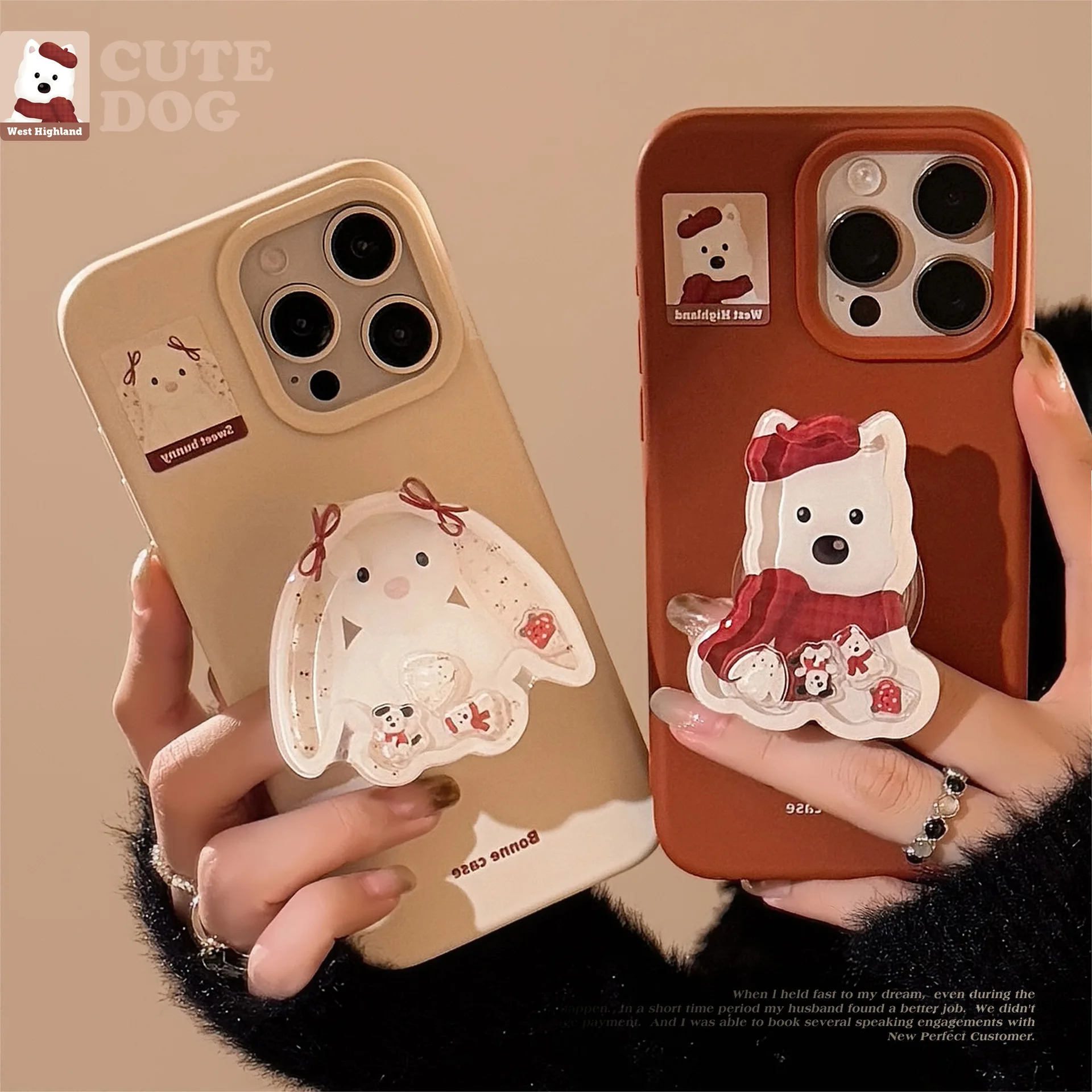 Winter Cartoon Animal Rocking Mobile Phone Case With Stand For iPhone16PRO/15promax Phone Case 3D Silicone For iphone12/14