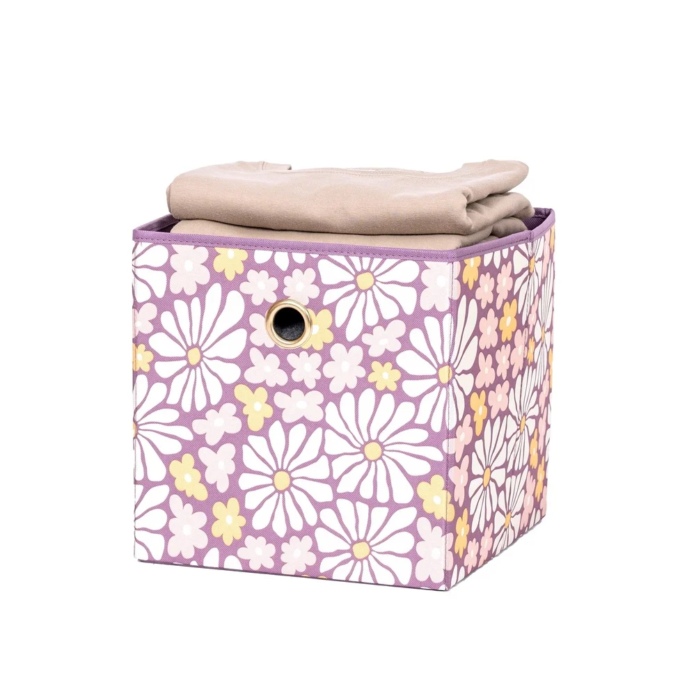 صناديق تخزين قماش قابلة للطي، 4 عبوات من صناديق مربعة لتنظيم المنزل، خزانة مثالية من البوليستر المتين لغرفة النوم وغرفة المعيشة #5