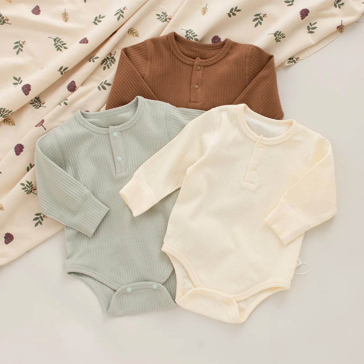 

Baby Nordic Style Rompers Sleepwear Newborn Long Sleeved Triangle Clothes Striped Spring and Summer Inner Wear Rompers
