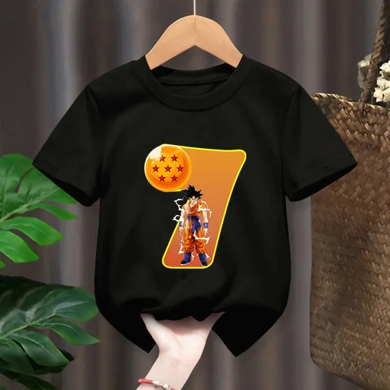 

Dragon Ball Z Baby Boys Number Clothes Children Birthday Cotton T Shirt Anime Cartoon Summer Tee Shirt O Neck Short Sleeve Tops