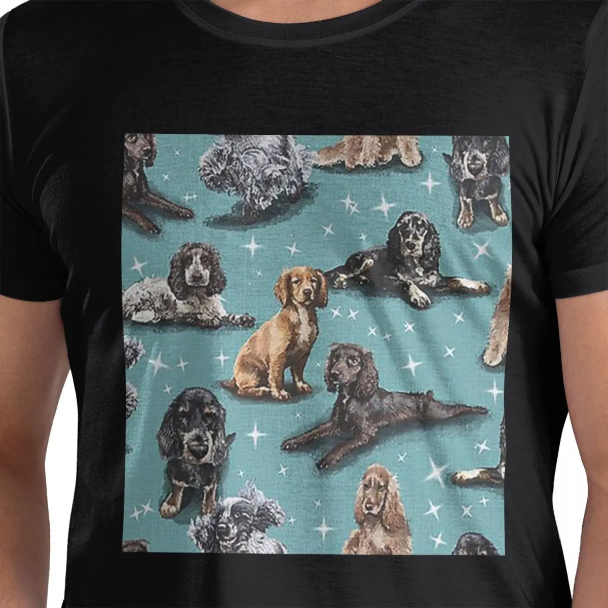 

Футболка из 100% хлопка «Кокер-спаниель», мужские забавные футболки, мужские футболки с круглым вырезом и коротким рукавом, S-6XL