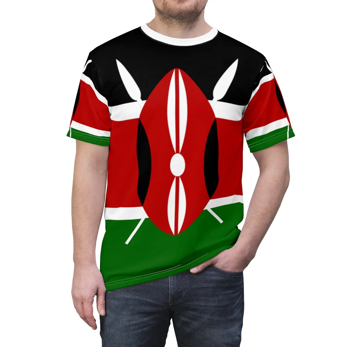 Men\'s Kenya Flag T-Shirt Casual 3D Printed T Shirts for Men Short Sleeve Cool Tee