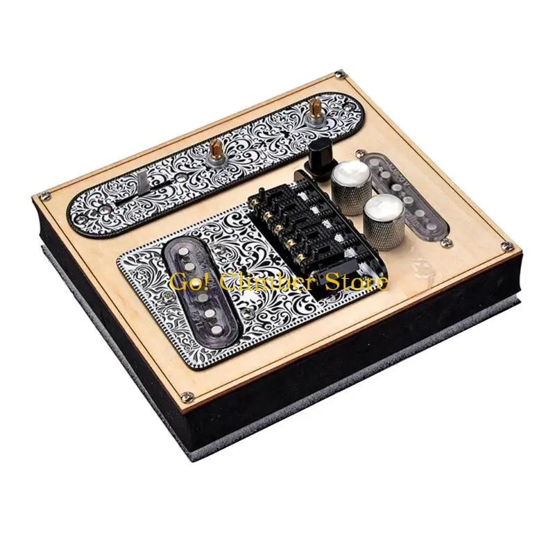 

Q84C 6-rings Guitar Seck Set Set Guitar Saddle Bridge Plate Замена электрогитары 3-Hay Switch Plate