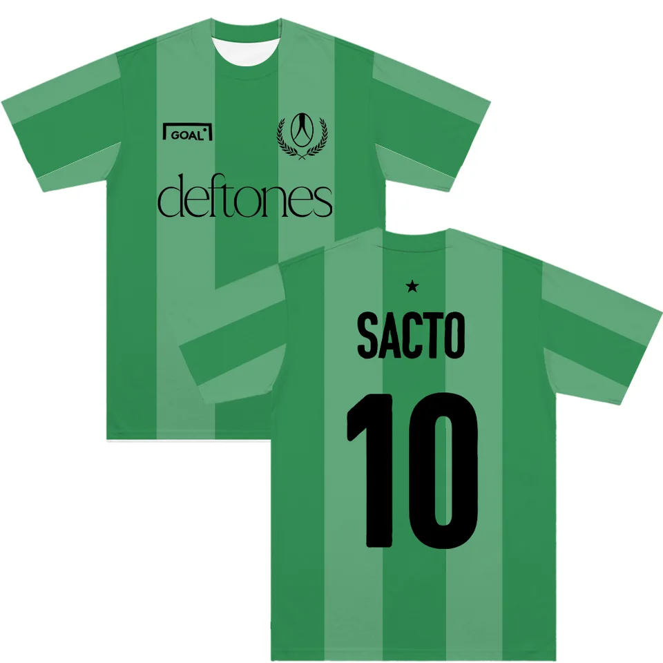 Deftones Soccer Jersey Green New Pattern 3D T Shirts Short Sleeve
