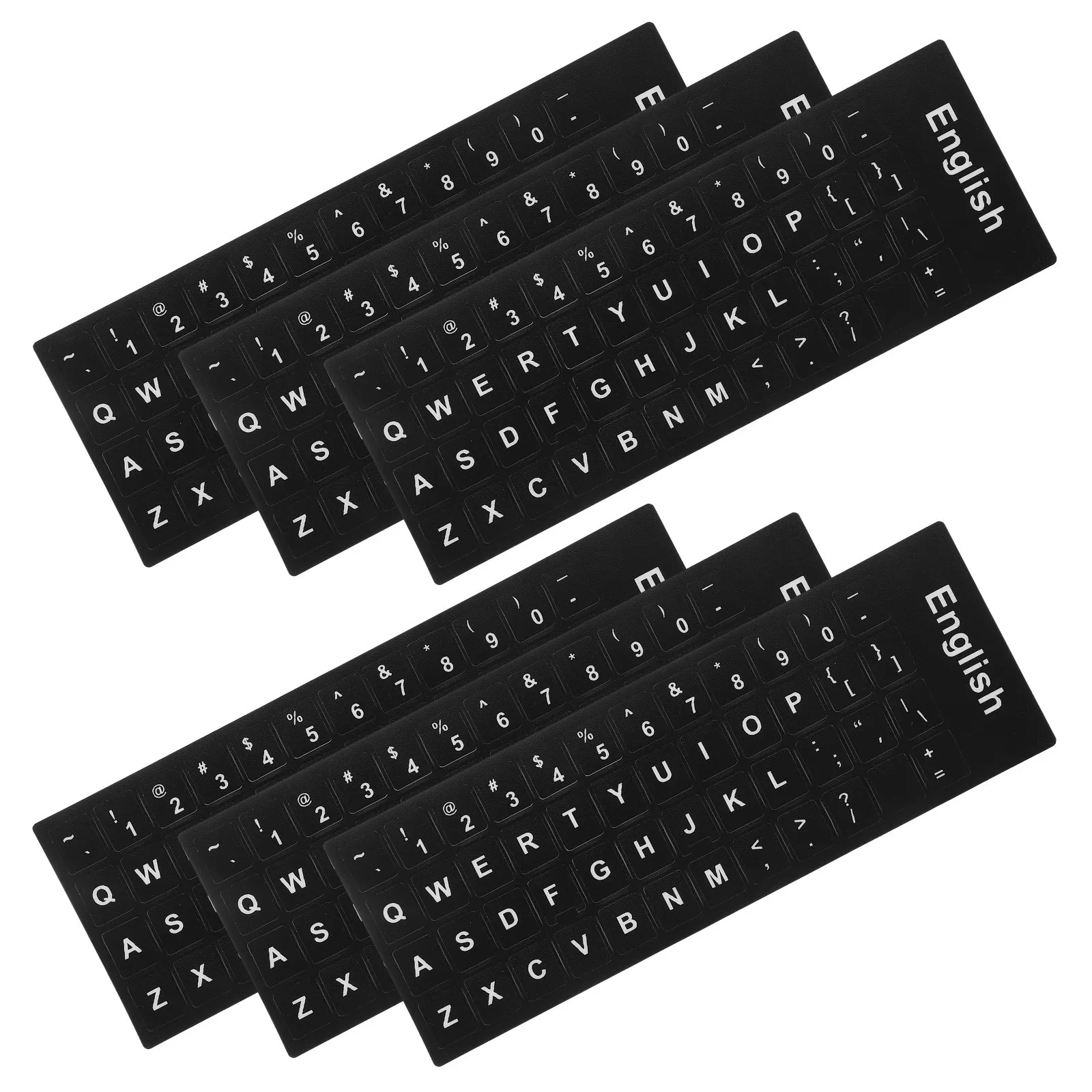 

6pcs English Lettering Replacement Labels For Laptop Keys Durable Universal Adhesive Decals No Glue Left Foreign Language Letter