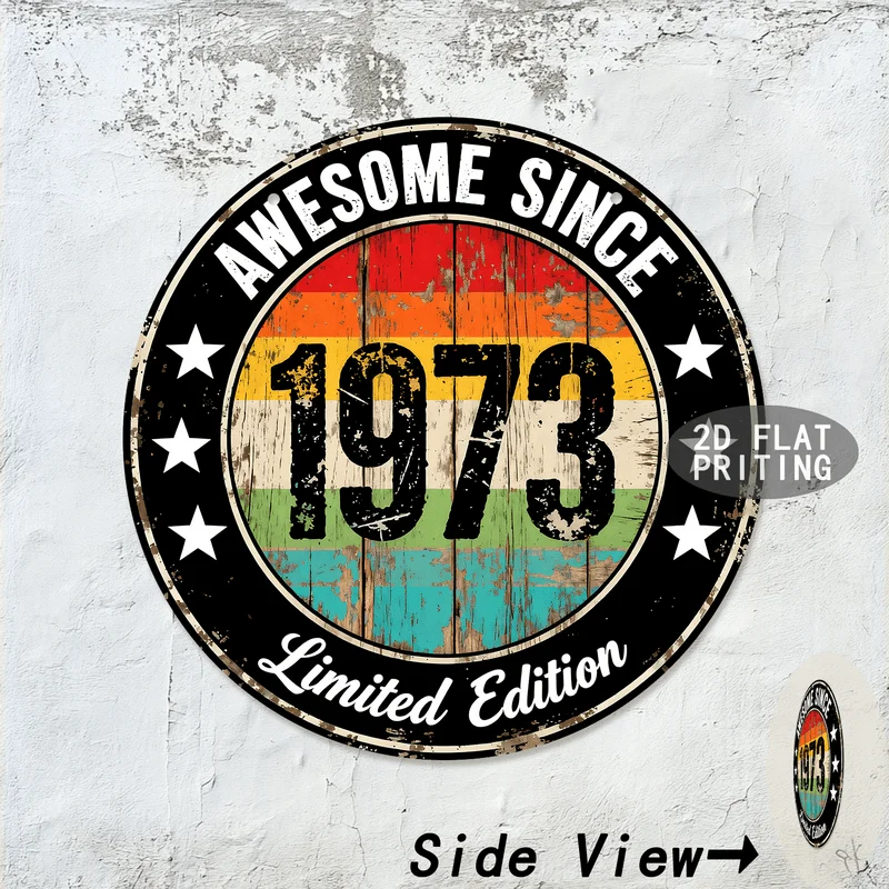 Round Vintage Metal Tin Sign Custom Birth Year Birthday Travel Rock Limited Edition Wall Decor For Garage Bar Home Wall Art
