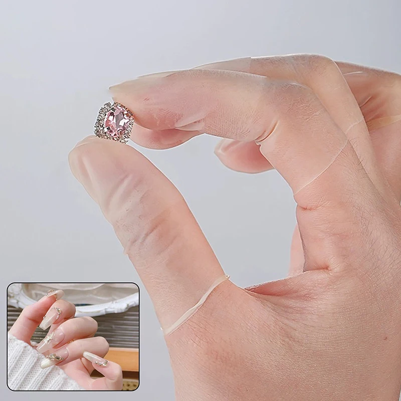 100/200PCS Disposable Latex Finger Cover Nail Art Finger Protection Cover Rubber Non-slip Anti-static Finger Cots Nail Art Tool