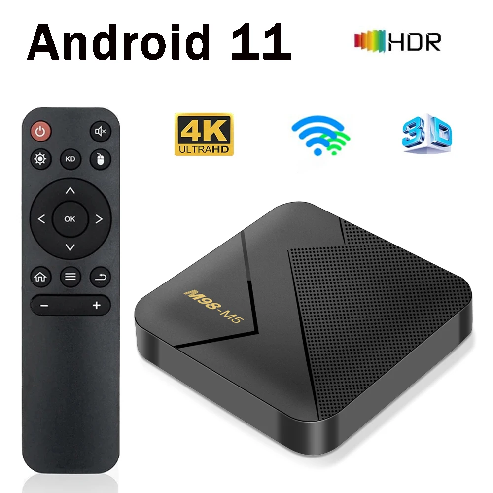 

TV Box M98 M5 Android 11 Rockchip Quad Core 1GB 8GB 4G Wifi Support 4K 3D HDR 1080P H.265 HD Media Player TV Box