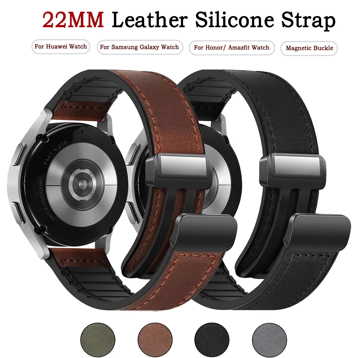 22Mm Leather Silico… - image