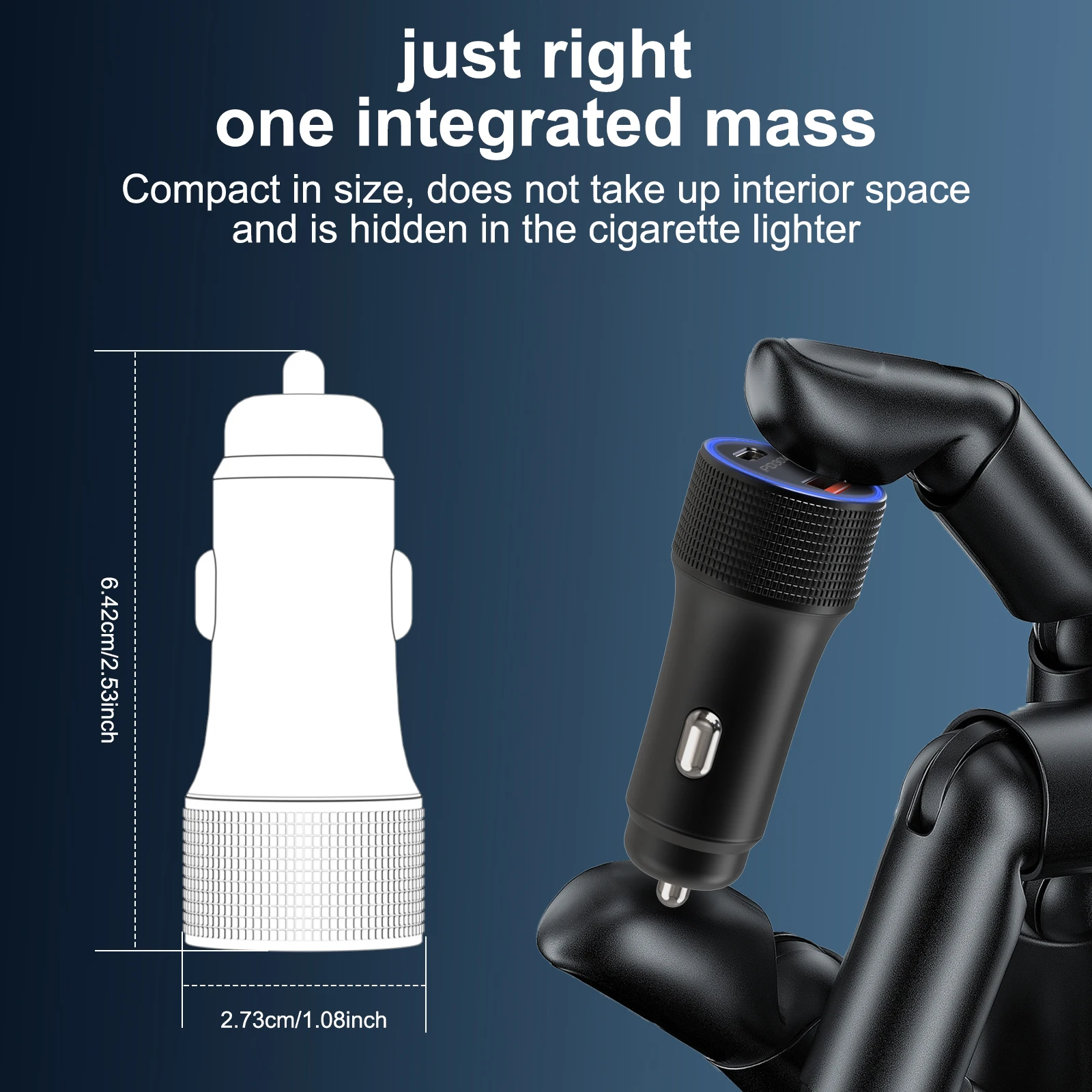 48W Dual port Car Charger Adapter PD3.0&QC3.0 Suitable for iPhone, Samsung, Xiaomi, Huawei
