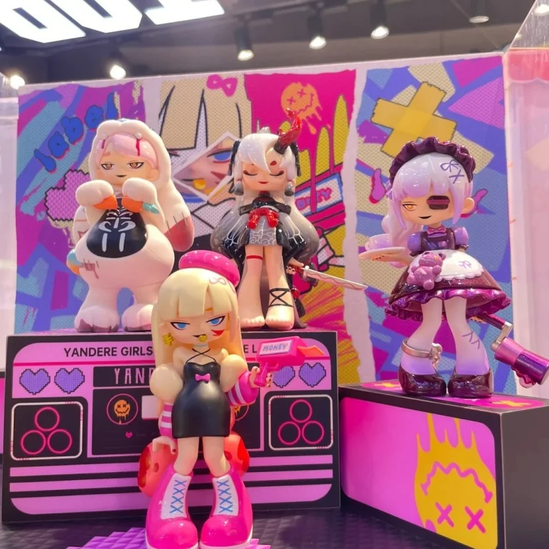 Genuine Yandere Girl 2nd Generation Tear Off Label Blind Box Ornament Trendy Action Figure Toy Birthday Gift For Girls Glue