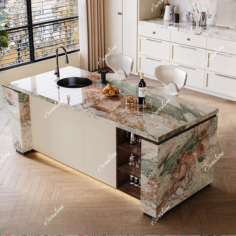 

Island dining table integrated living room home console with sink can be customized