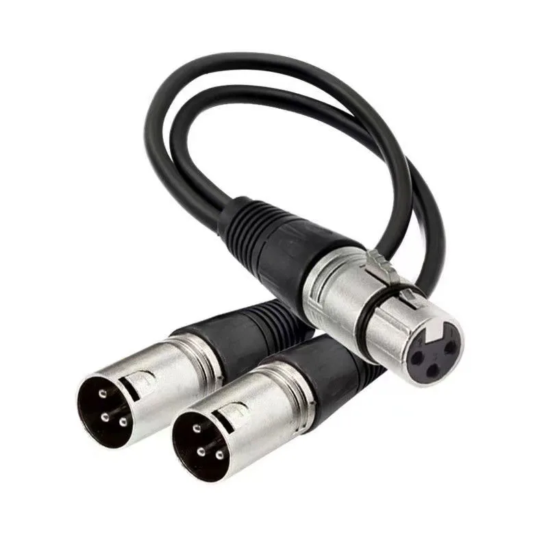 

1PCS 30cm 3 Pin XLR FEMALE Jack To Dual 2 MALE Plug Y SPLITTER Cable Adaptor 1 FT Foot Cord