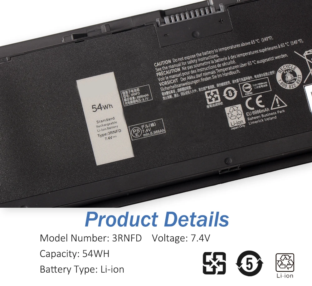 แบตเตอรี่แล็ปท็อป34GKR etesbay 3RNFD สำหรับ Dell Latitude E7420 E7440 E7450ซีรีส์ V8XN3 G95J5 0909H5 5K1GW 54WH 7.4V