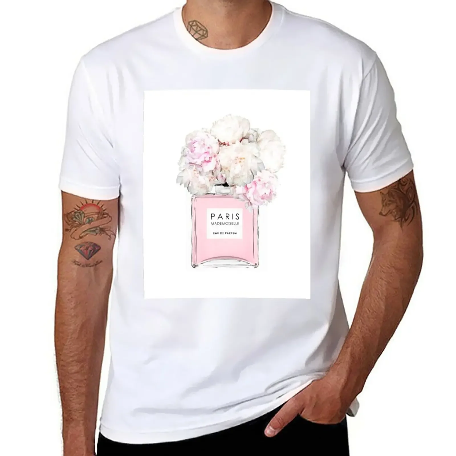 Perfume bottle, Flowers print, Scandinavian, Peony, Fashion print, Scandinavian art, Modern art, Wall art, Print, Minima T-Shirt