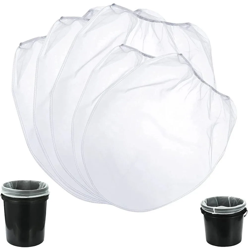 5Pcs Convenient Top Opening Paint Strainer Bags Fine Mesh White Paint Screen Net Dacron Home Decoration Filter Bag