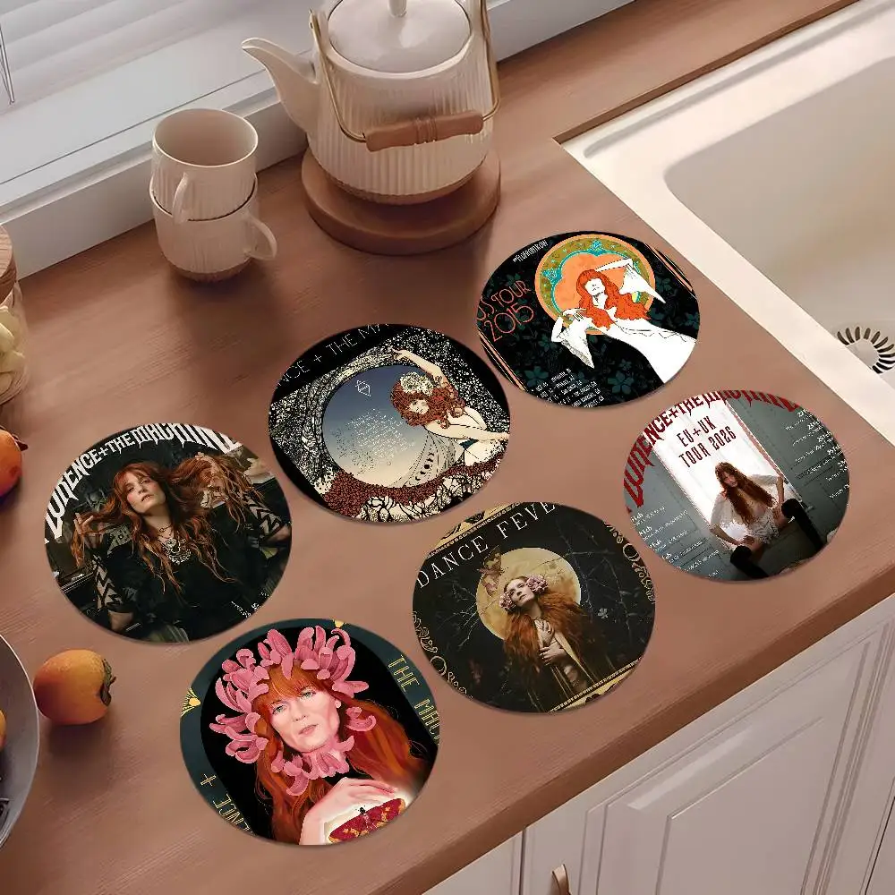 Pop Singer Band F-Florence And The Machine Coasters 10cm Round Wooden Suitable For Drinks Tea Coffee Home
