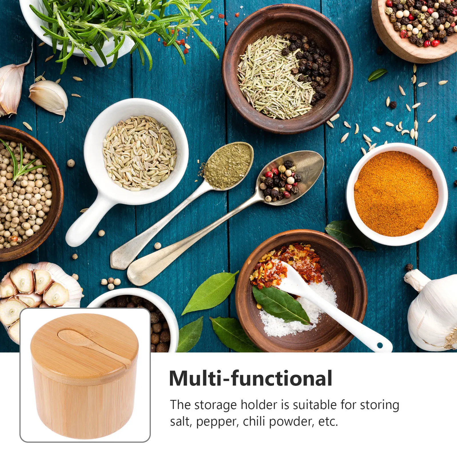 

1 set 1 Set Seasoning Jar With Rotating Lid Kitchen Spice Storage Holder For Salt Pepper Chili Powder Home Kitchenware Condiment