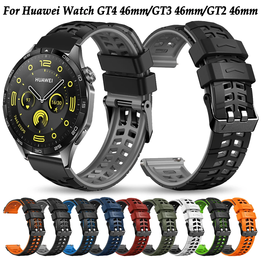 22mm Strap For HUAWEI WATCH GT 4 46mm Silicone Band For HUAWEI WATCH GT 4 3 2 GT2 GT3 Pro 46mm Wristband Replacement Bracelet