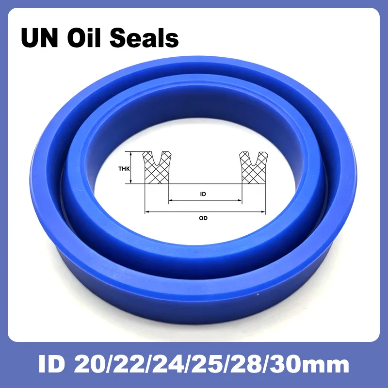 5/10PCS Blue UN Oil Seals ID 20/22/24/25/28/30mm PU Polyurethane Hydraulic Radial Shaft Piston Rod U Lip O Ring Sealing Gaskets