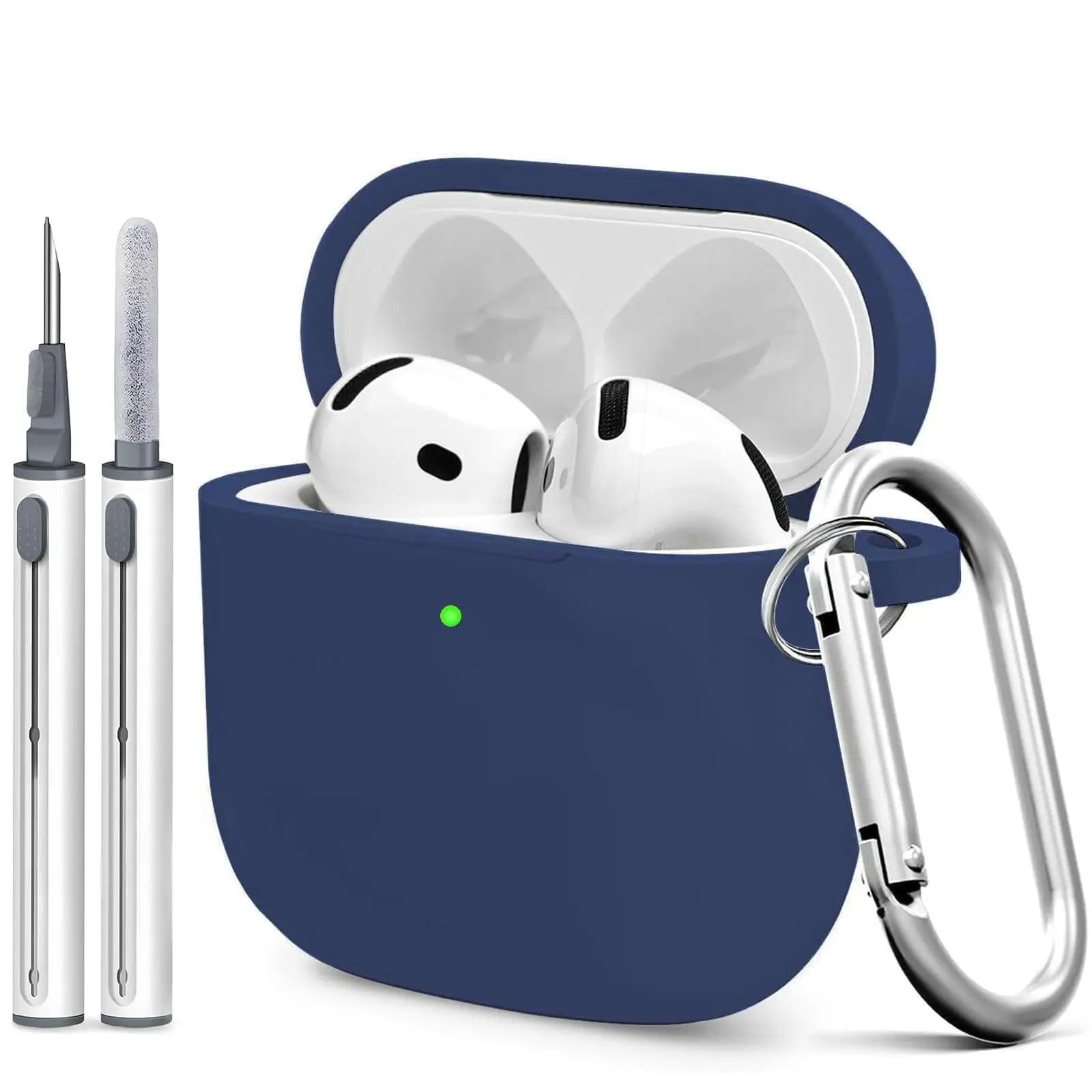 für AirPods 5/4: Weiche Silikonhülle mit Reinigungsset, umfassender Schutz für die Kopfhörer, inklusive Schlüsselanhänger, passend für AirPods 5/4/Pro3. – Detail 8
