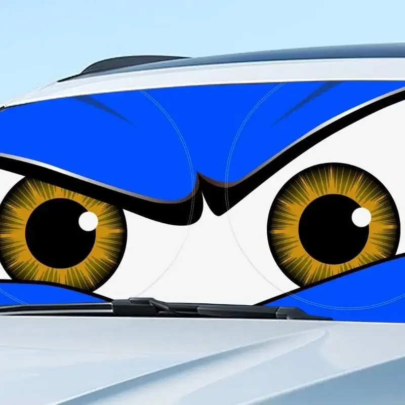 

Забавный солнцезащитный козырек на лобовое стекло автомобиля с голубыми и красными глазами (1 шт.) складной солнцезащитный с и