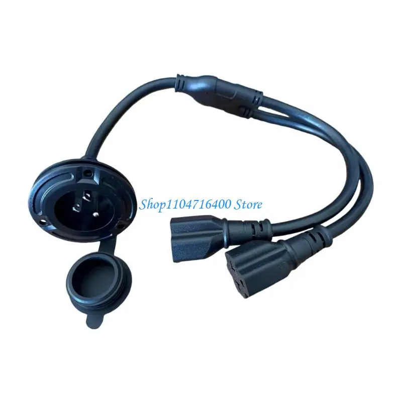 

y1gd Waterproof 20A 125V AC Power Input with Y Splitter Extension Cord and Pressure Fit Cover for Campers Truck