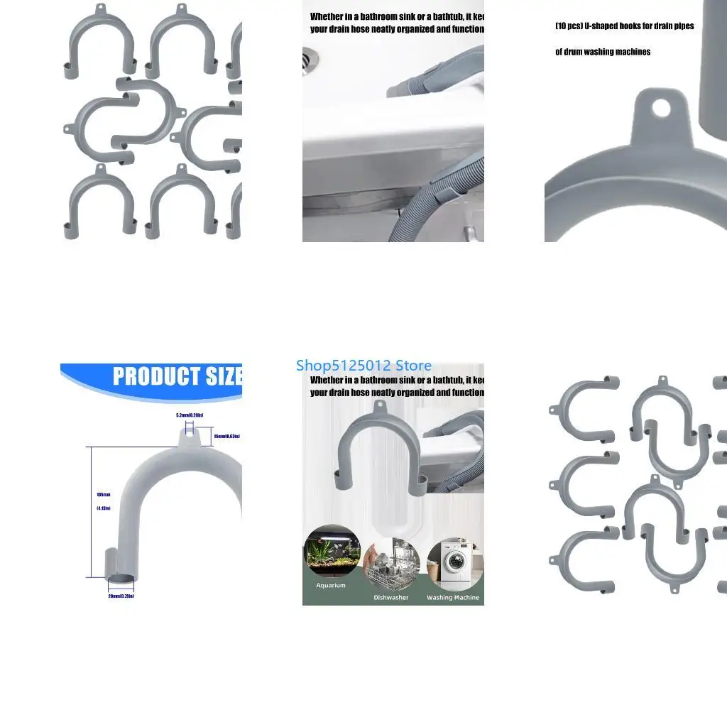 G8TC 10Pcs Mounting Bend Universal U-shaped Retaining Arch Plastic U-shaped Bending Hanger for Washing Machine Dishwasher