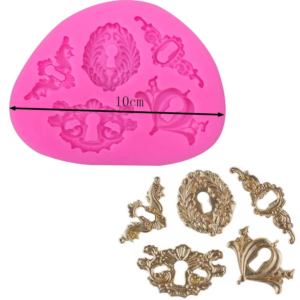 Antique Key /Lock/ Baroque Key Steampunk Gears Silicone Mold / Machine Gears Fondant Mold / Resin / Cake Decorating / Candy Mold
