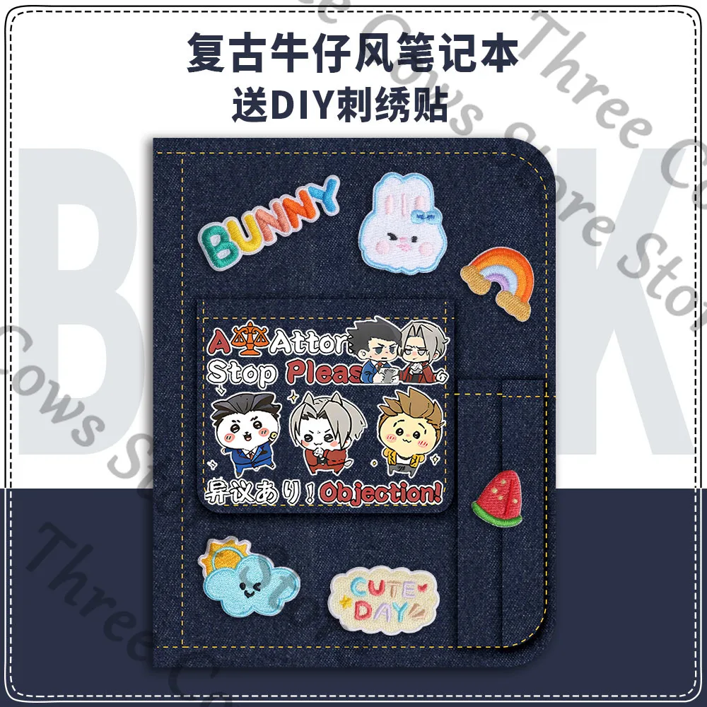 Anime Ace Attorney Phoenix Wright Miles Edgeworth Cosplay dibujos animados estudiante diario cuaderno libro de trabajo cuaderno de bolsillo Jotter mascota regalo