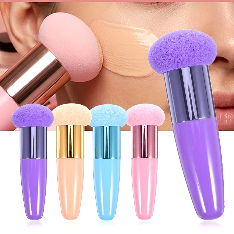 Nuevo Esponja de Maquillaje con Forma de Hongo y Mango para Mujeres a la Moda, Herramienta Profesional de Maquillaje