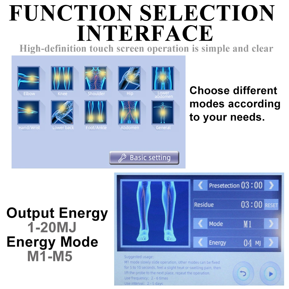20MJ Professional Ultrasound Therapy Machine Body Muscle Massage Relaxation Pain Relief  Physiotherapy Ultrasonic Equipment view 6